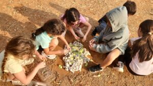 פעילות בטבע לילדים בבית הספר - יצירה מן הטבע
